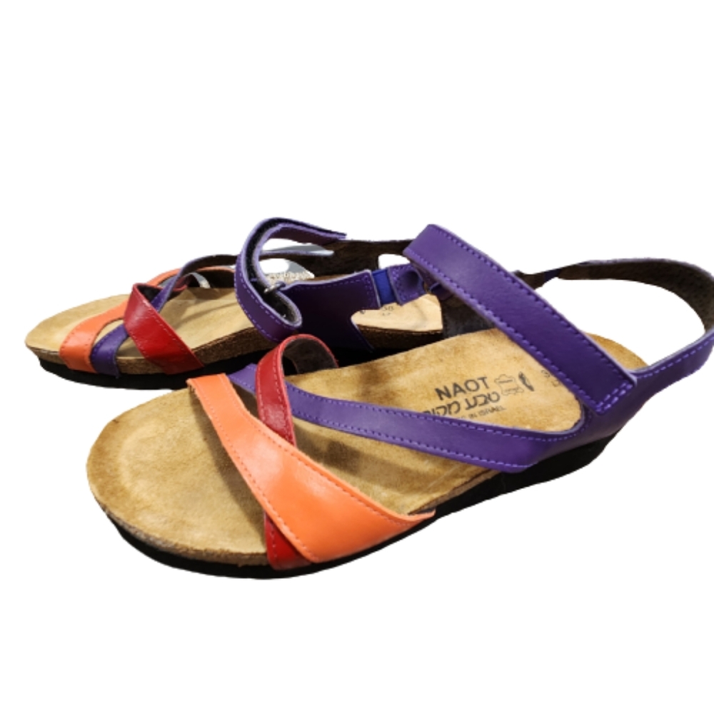Like New ! Naot Sophia multi color strappy sandals
